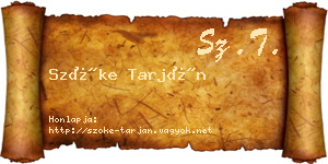 Szőke Tarján névjegykártya